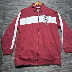 Ecko UNLTD Sweater Men's 2XL Red Full Zip Y2K Embroidered Baggy